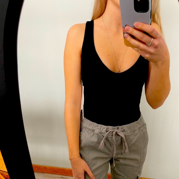 Aura Tops - ***SOLD***Aura tank black bodysuit size XS/S